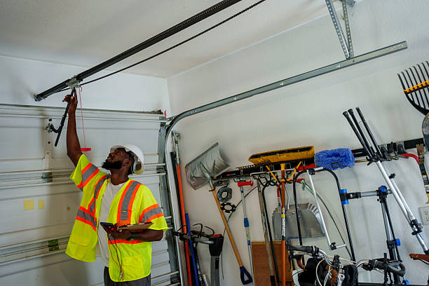 Professional Garage Door Panel Replacement technician working in Darmstadt, IN